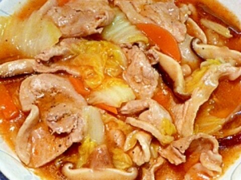 白菜と豚肉たっぷり♥韓国風ピリ辛煮込み。